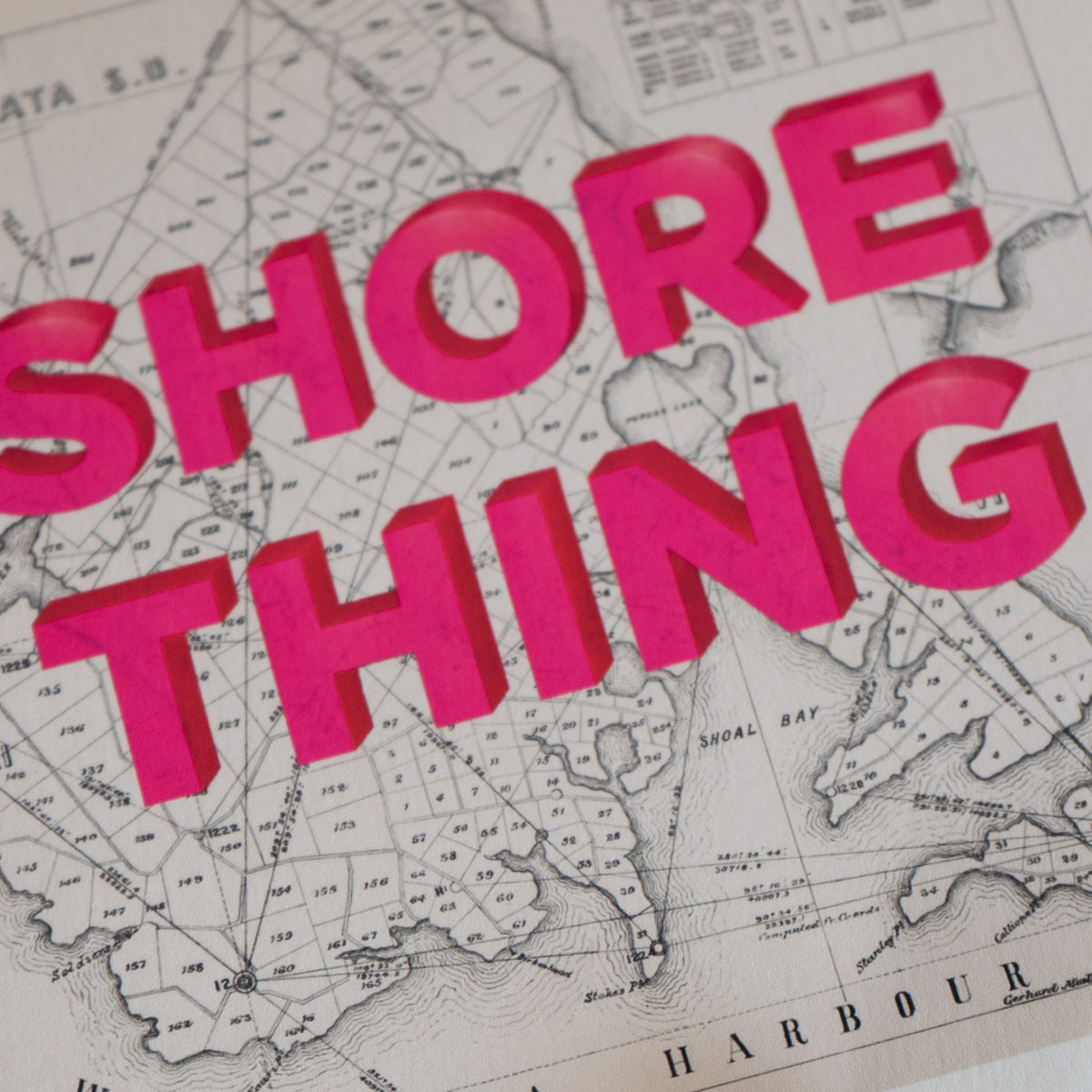 SHORE THING Limited edition Giclée map print of North Shore, Auckland NZ – toptownz