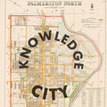 Knowledge City Limited edition Giclée map print of Palmerston North, Manawatū NZ v02 – toptownz