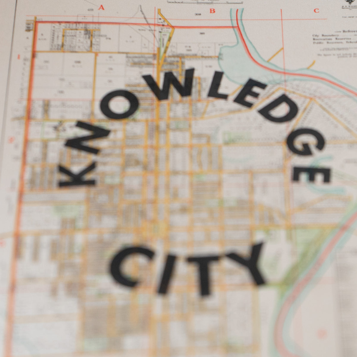 Knowledge City Limited edition Giclée map print of Palmerston North, Manawatū NZ v02 – toptownz