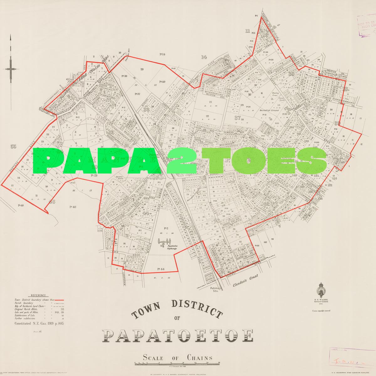 'Papatwotoes' Limited edition Giclée map print of Papatoetoe, South Auckland NZ – toptownz