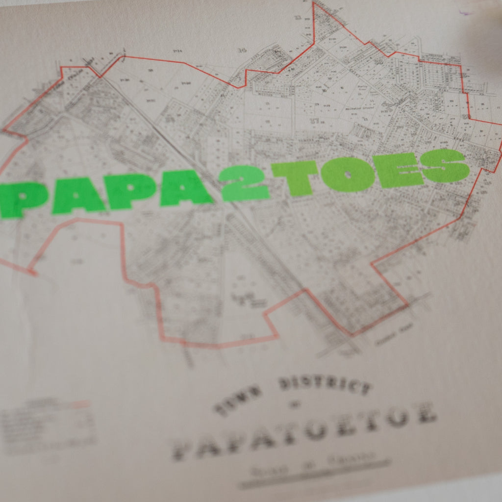 'Papatwotoes' Limited edition Giclée map print of Papatoetoe, South Auckland NZ – toptownz