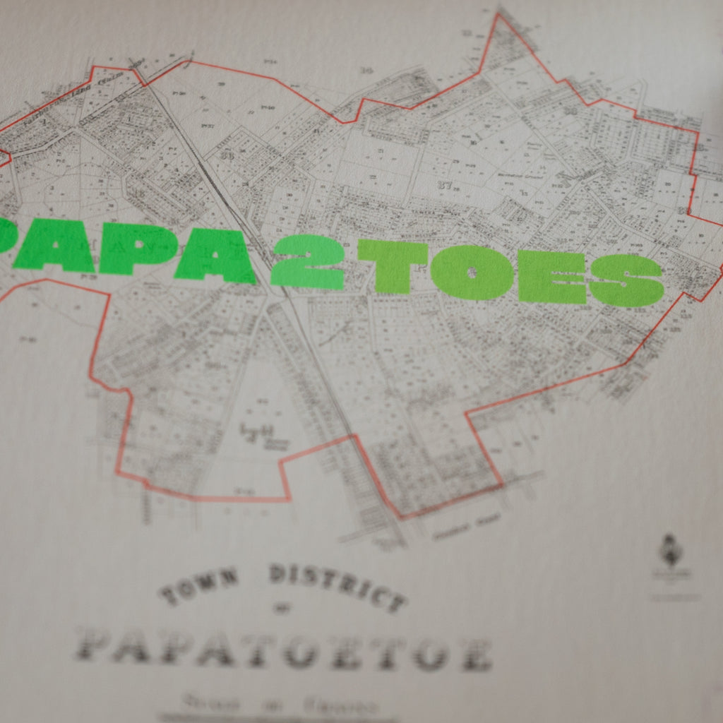 'Papatwotoes' Limited edition Giclée map print of Papatoetoe, South Auckland NZ – toptownz