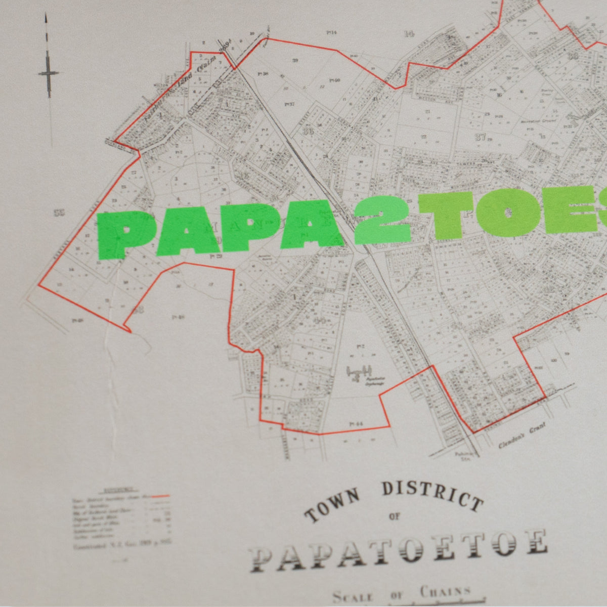 'Papatwotoes' Limited edition Giclée map print of Papatoetoe, South Auckland NZ – toptownz