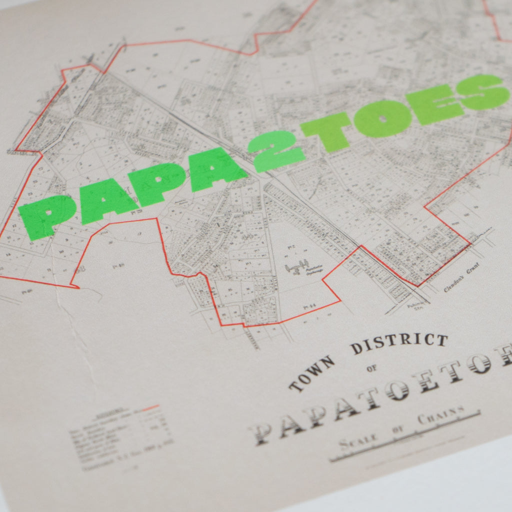 'Papatwotoes' Limited edition Giclée map print of Papatoetoe, South Auckland NZ – toptownz