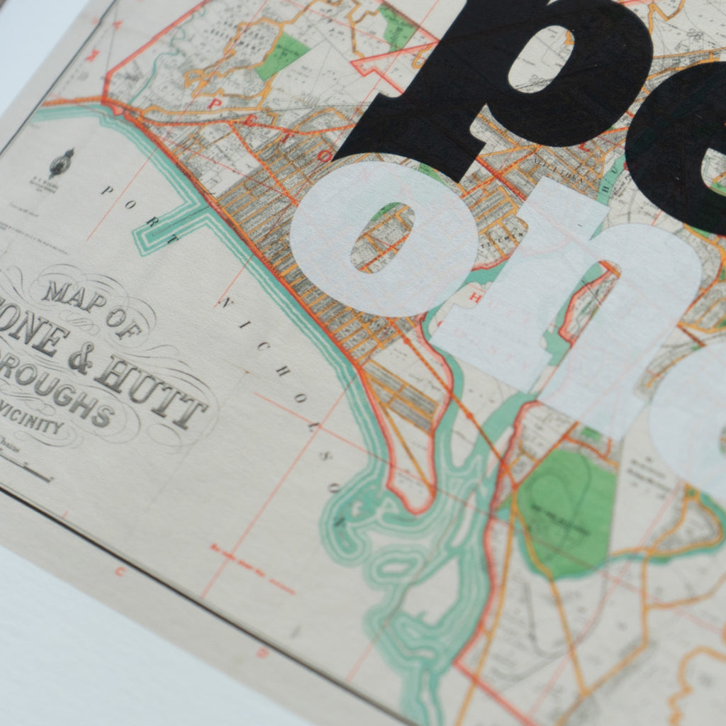Petone - Limited edition Giclée map print of Petone, Wellington NZ – toptownz Town Slogans