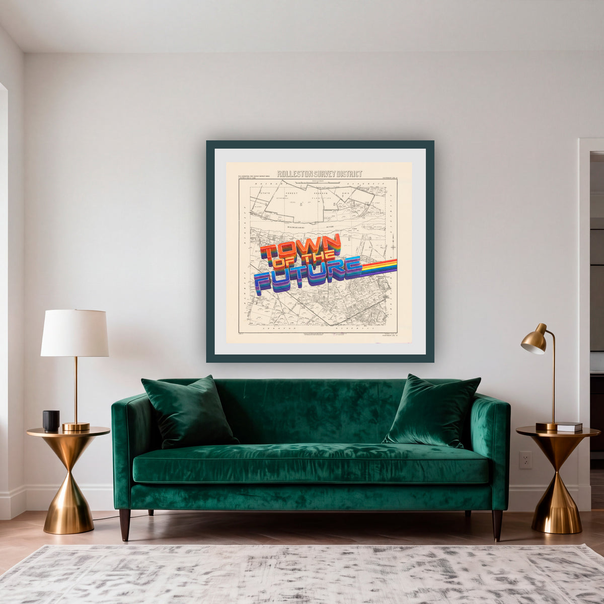 Town of the future Ltd. Ed.  Giclée map print of Rolleston, Canterbury New Zealand – toptownz.shop Town slogans