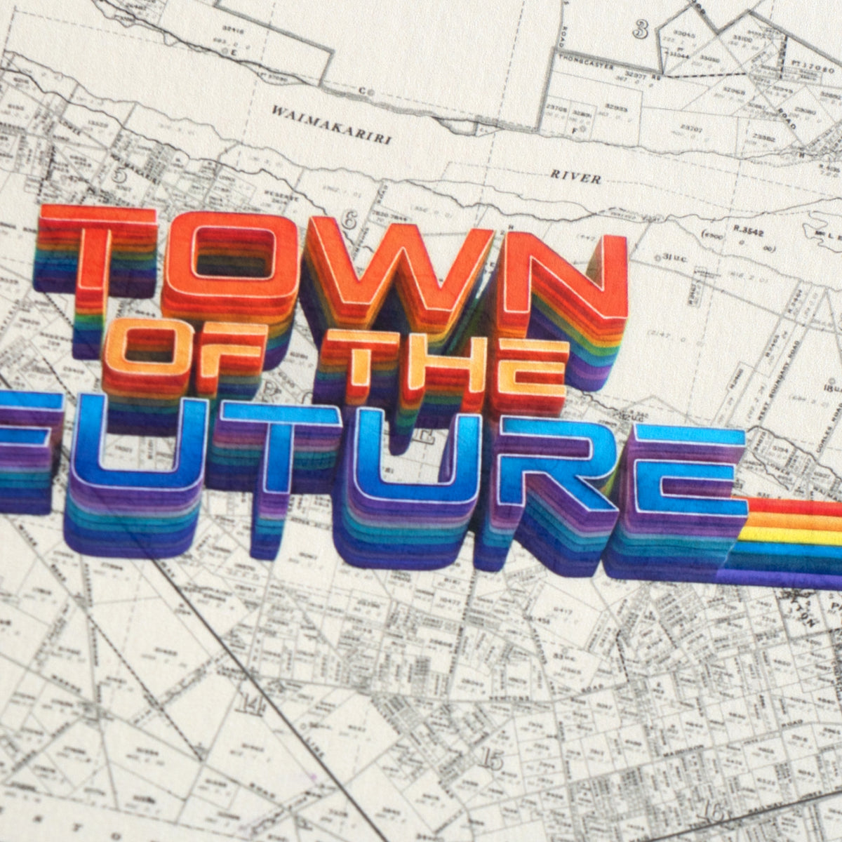Town of the future Ltd. Ed.  Giclée map print of Rolleston, Canterbury New Zealand – toptownz.shop Town slogans