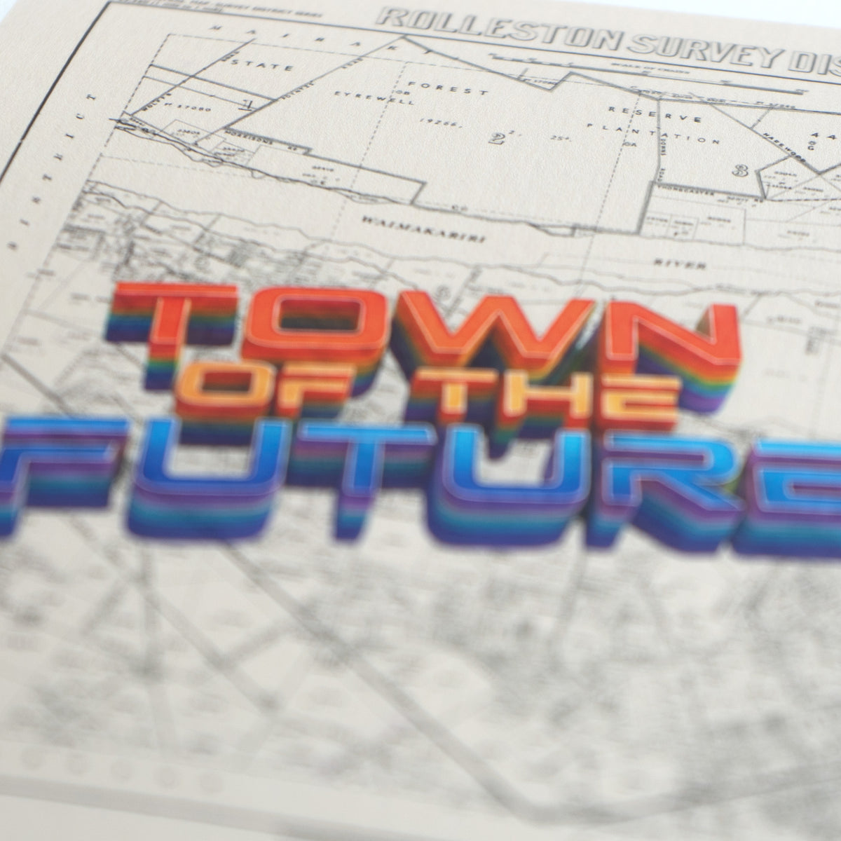 Town of the future Ltd. Ed.  Giclée map print of Rolleston, Canterbury New Zealand – toptownz.shop Town slogans