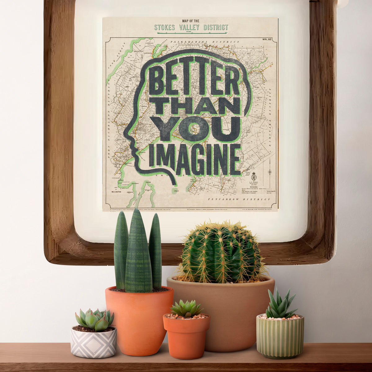Better than you imagine Ltd. Ed. Giclée Map Print of Stokes Valley, Wellington New Zealand – toptownz town slogans 