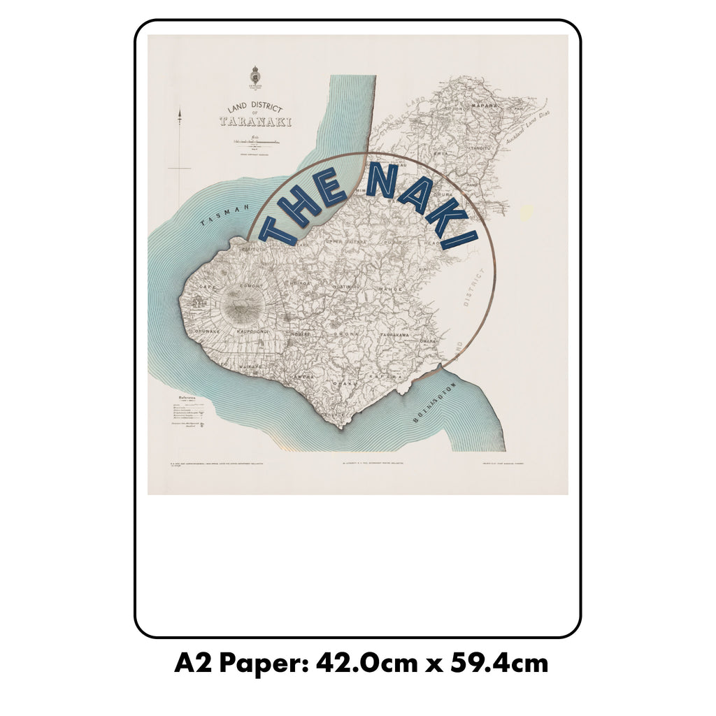 The Naki Limited edition Giclée map print of Taranaki, NZ – toptownz