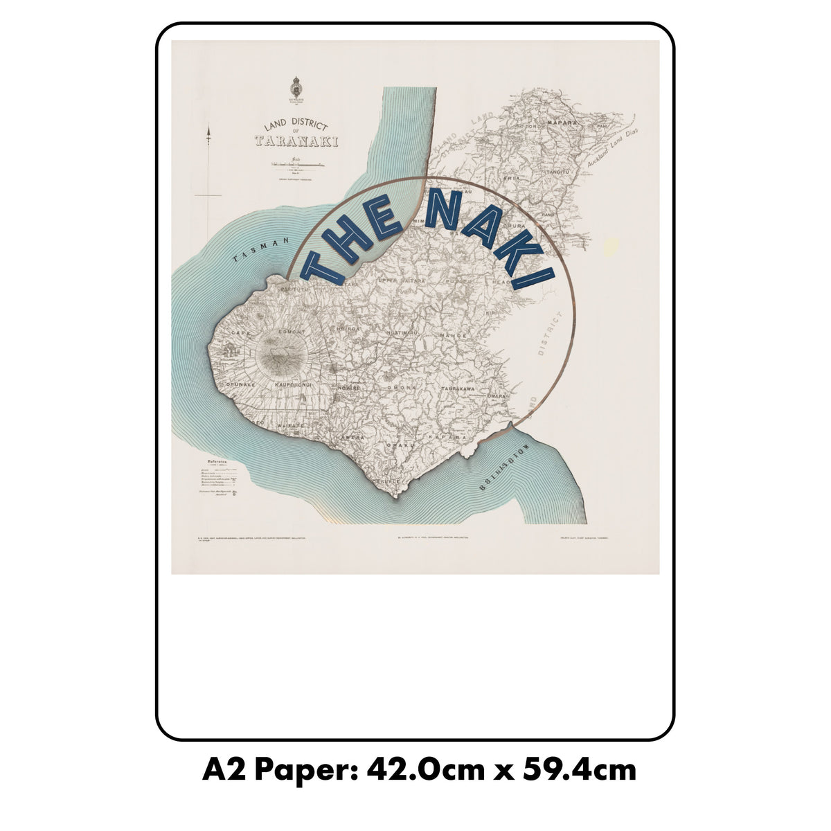 The Naki Limited edition Giclée map print of Taranaki, NZ – toptownz