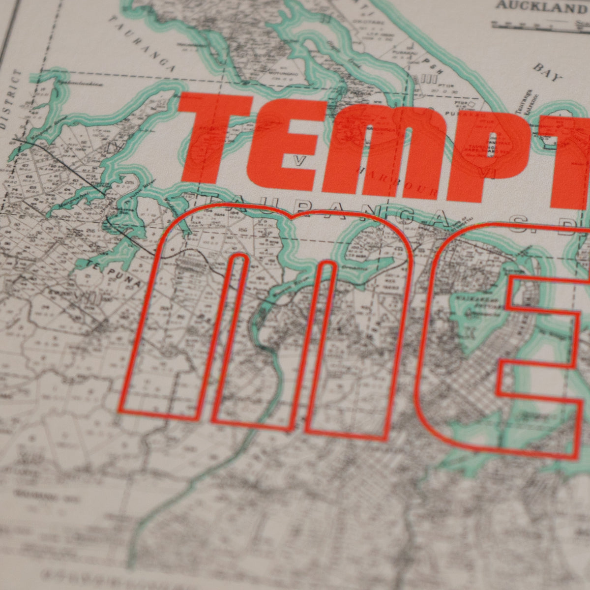TEMPT ME Limited Edition  Giclée map print of Tauranga, Bay of Plenty NZ – toptownz