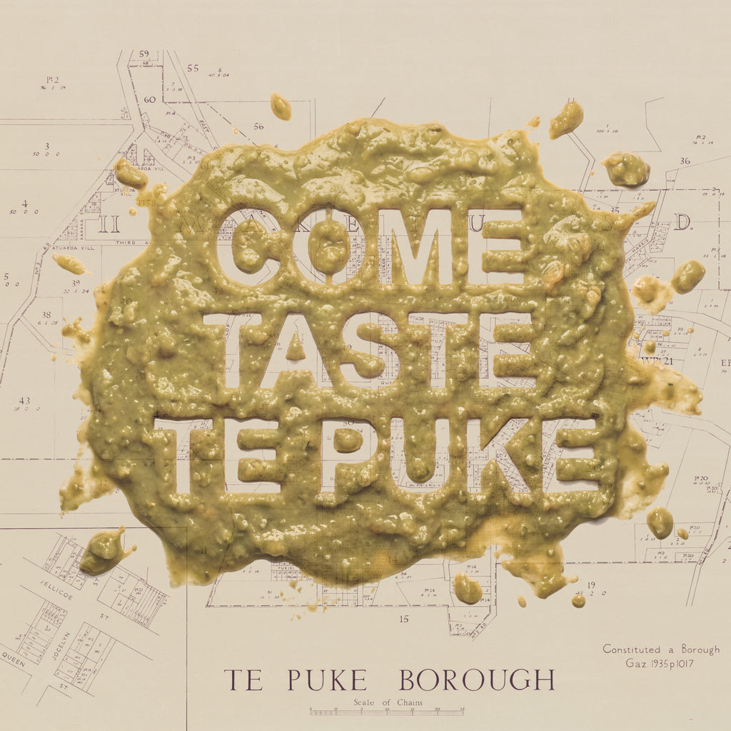 TEPUKE Ltd. Ed.  Giclée map print of Te Puke, Bay of Plenty New Zealand– toptownz Town Slogans