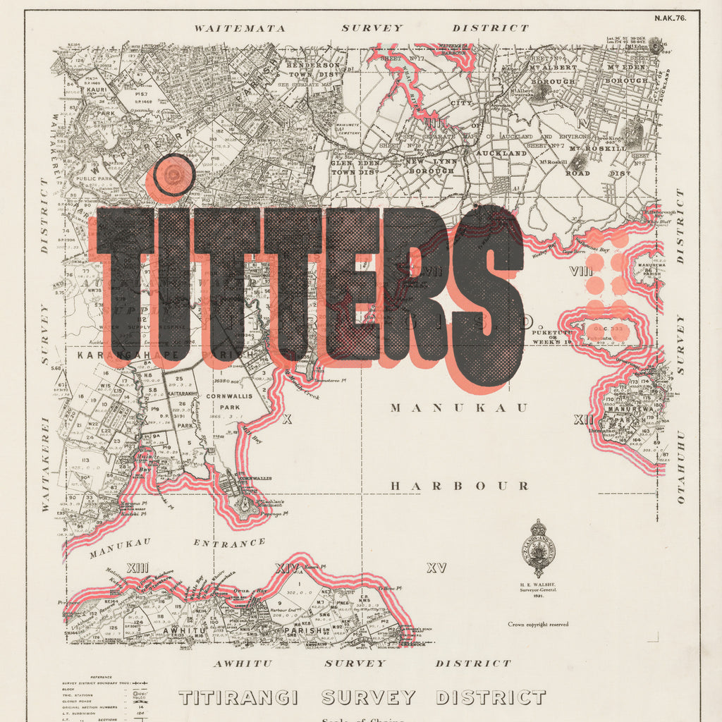 Titters Limited Edition Giclée map print of Titirangi, Waitākere Ranges NZ – toptownz