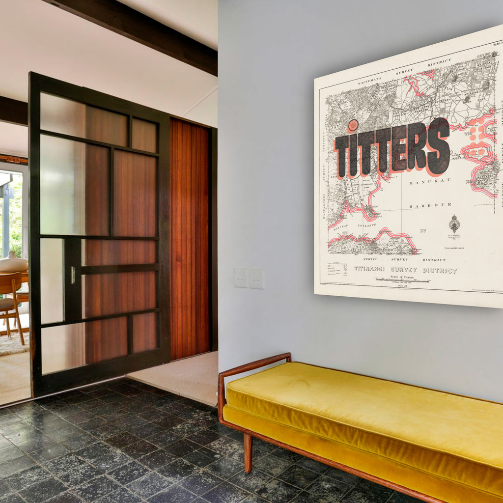 Titters Limited Edition Giclée map print of Titirangi, Waitākere Ranges NZ – toptownz