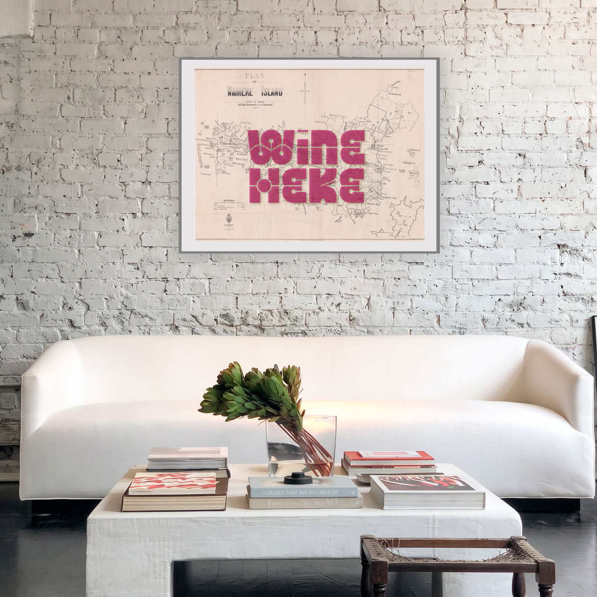 WINEHEKE Limited edition Giclée map print of Waiheke Island, Auckland NZ – toptownz