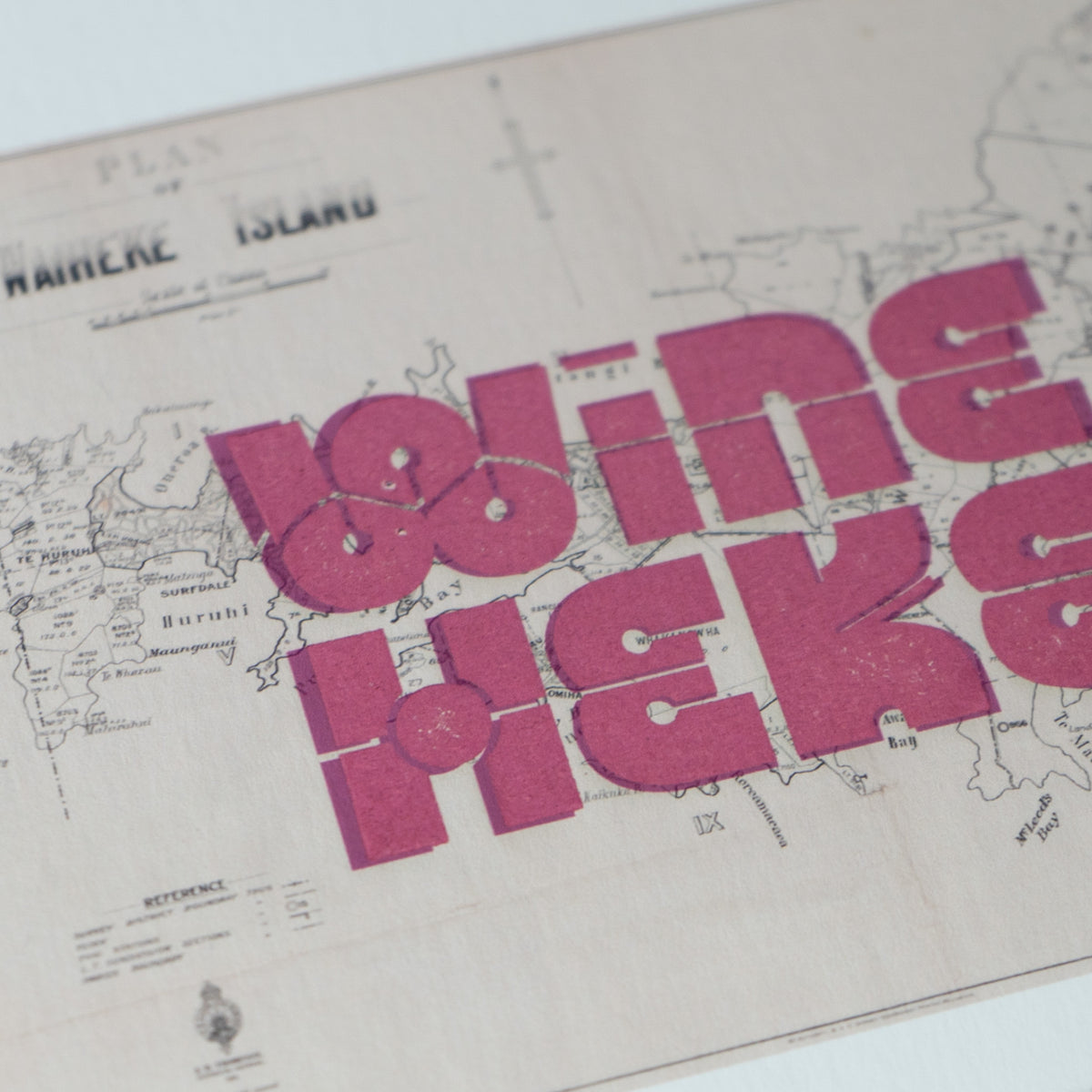 WINEHEKE Limited edition Giclée map print of Waiheke Island, Auckland NZ – toptownz