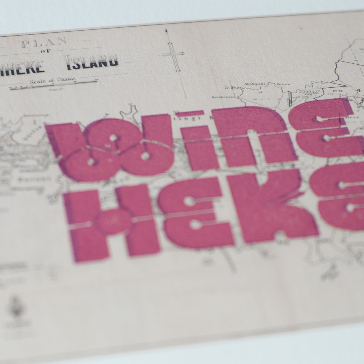 WINEHEKE Limited edition Giclée map print of Waiheke Island, Auckland NZ – toptownz