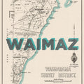 WAIMAZ Ltd. Ed. Giclée map print of Waimarama, Hawke's Bay NZ v02 – toptownz