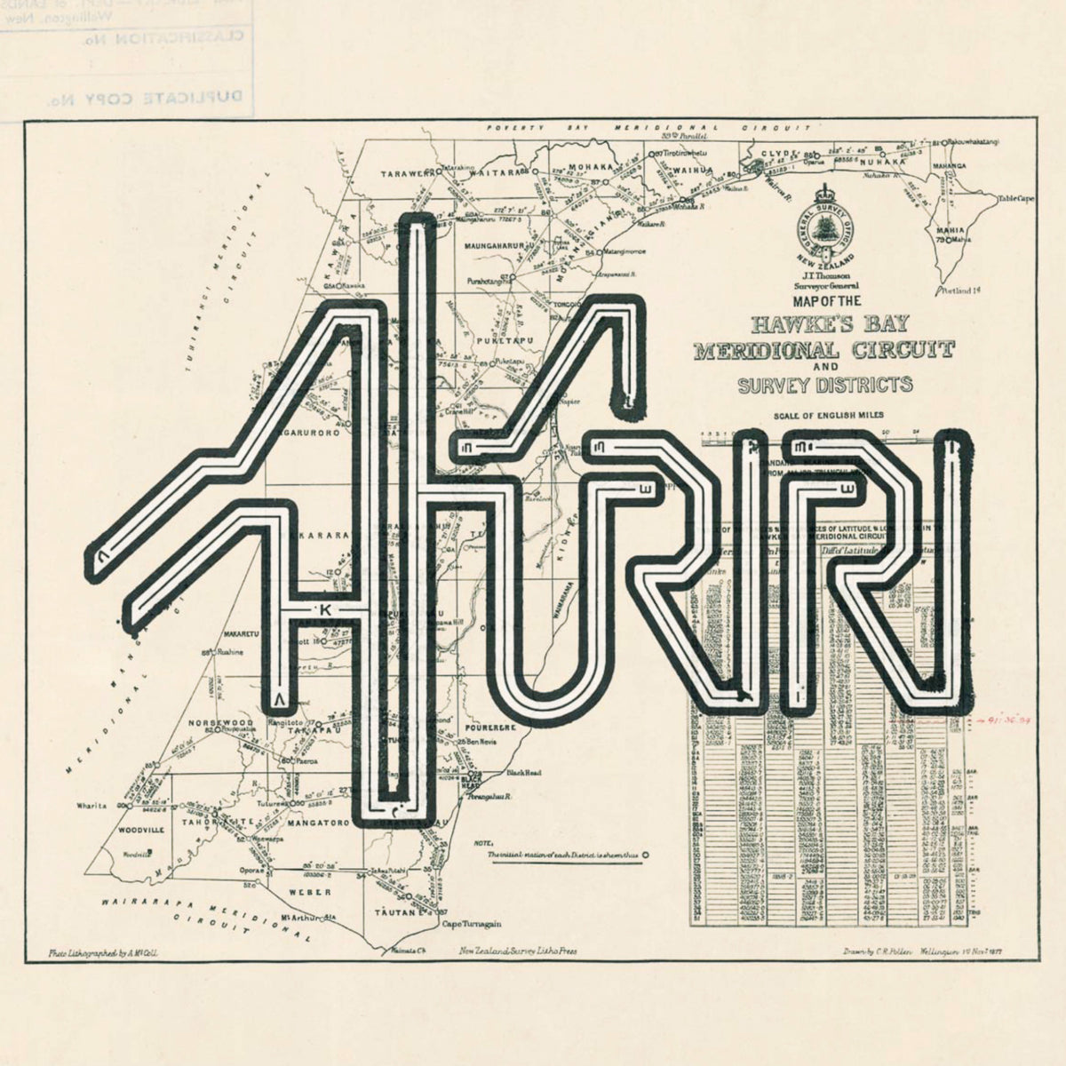 Napier - Limited edition A2 Giclée map print of Ahuriri, Hawke's Bay NZ – toptownz