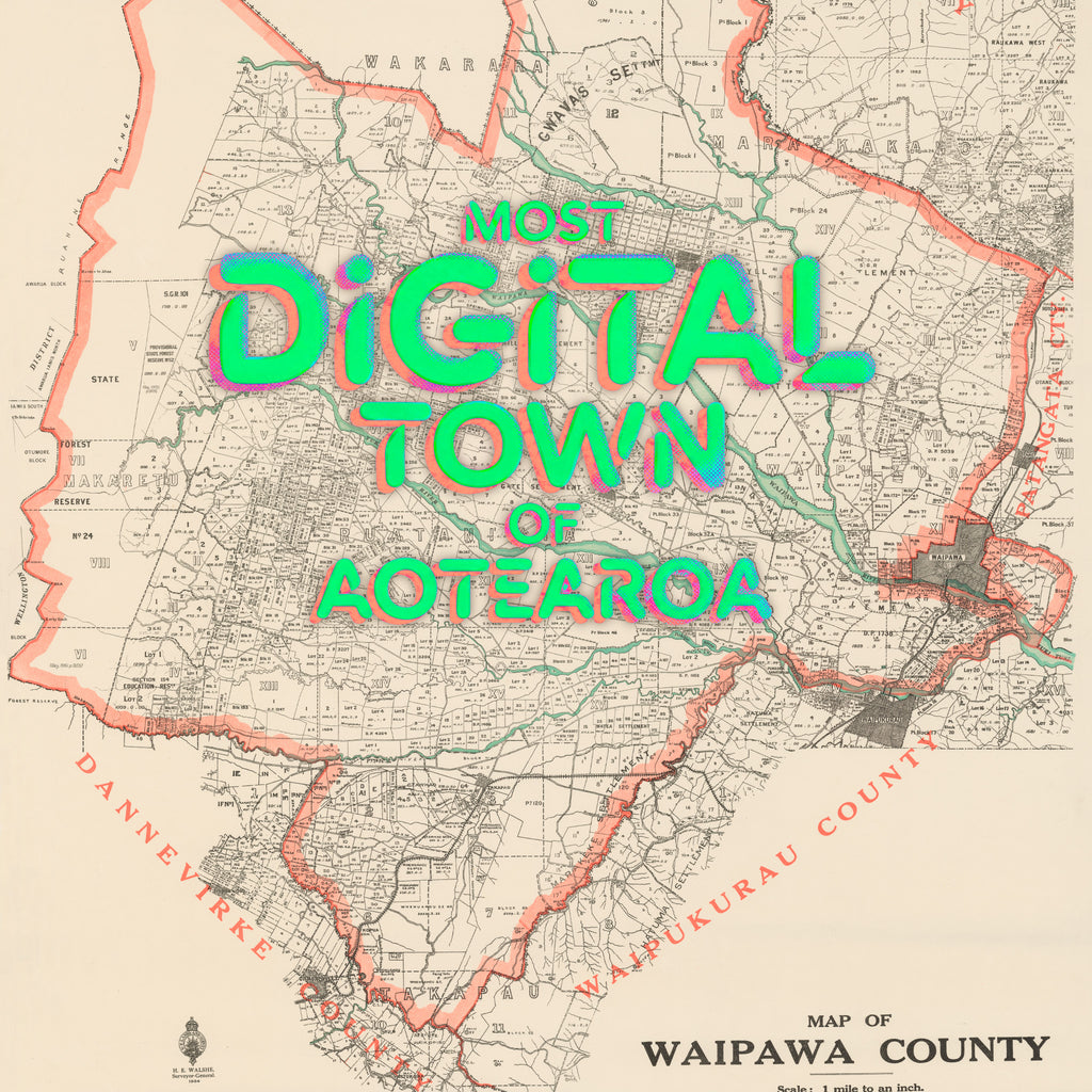 Limited edition A2 Giclée map print of Waipawa, Hawke's Bay NZ – toptownz
