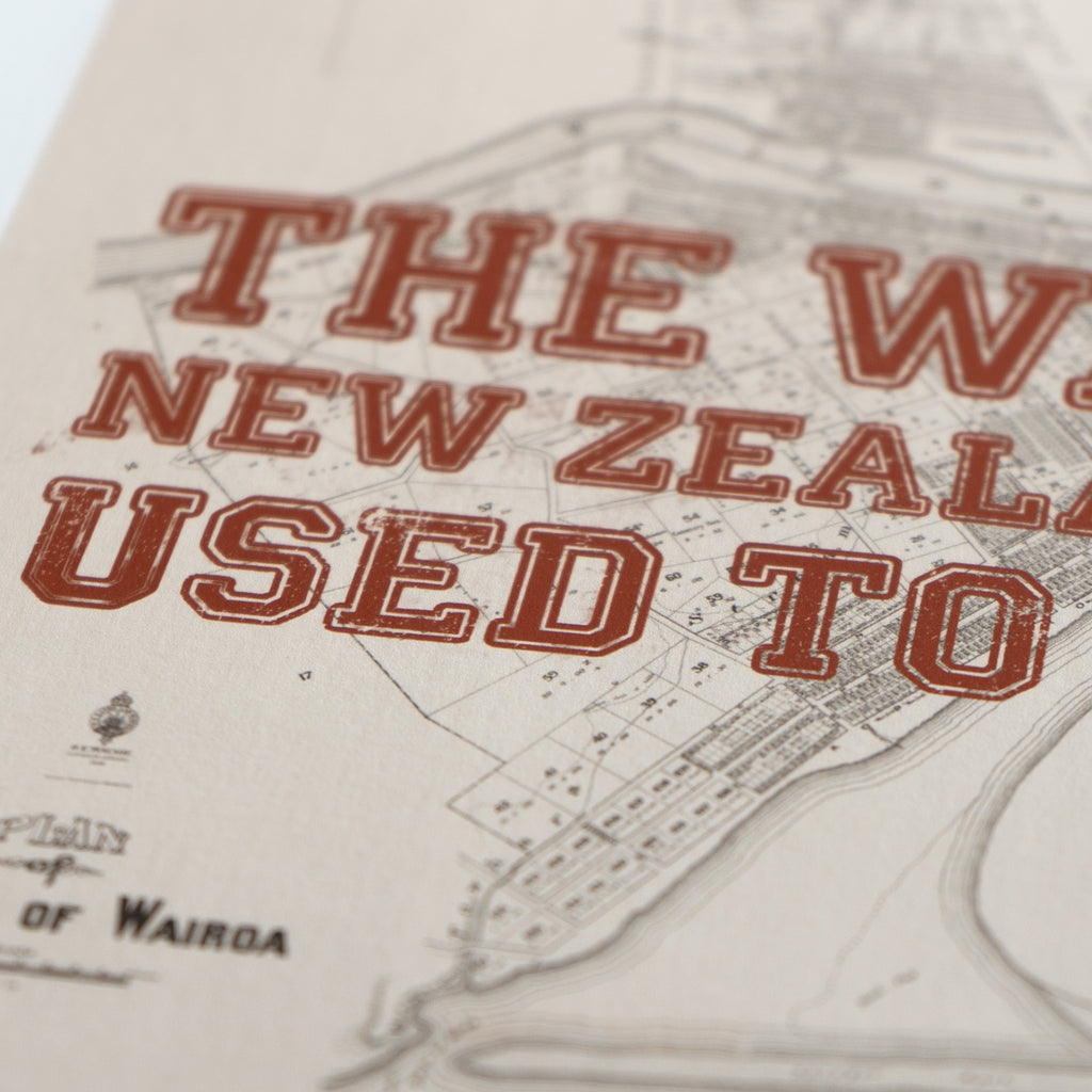 The way New Zealand used to be Ltd. Ed. Giclée map print of Wairoa, Hawke's Bay New Zealand – toptownz Town Slogans