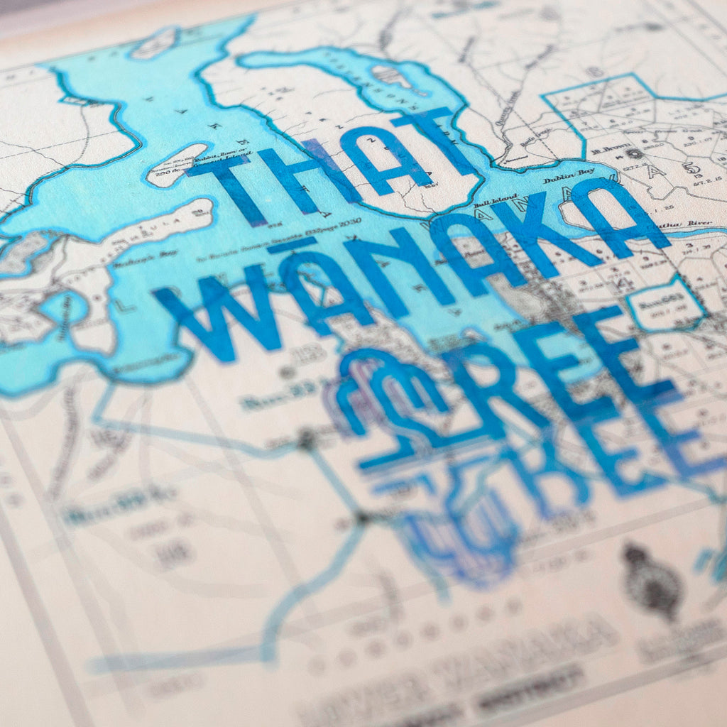 That Wanaka Tree - Limited edition A2 Giclée map print of Wanaka, Otago NZ v01 – toptownz