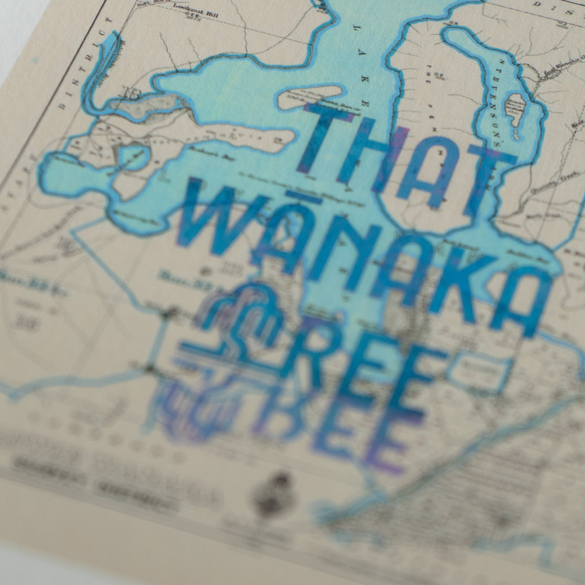 That Wanaka Tree - Limited edition A2 Giclée map print of Wanaka, Otago NZ v01 – toptownz