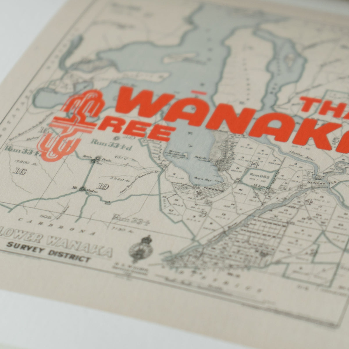 That Wanaka Tree - Limited edition Giclée map print of Wanaka, Otago NZ v02 – toptownz