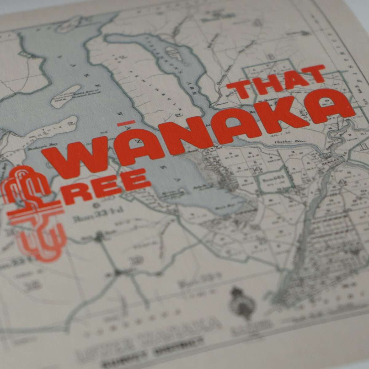 That Wanaka Tree - Limited edition Giclée map print of Wanaka, Otago NZ v02 – toptownz
