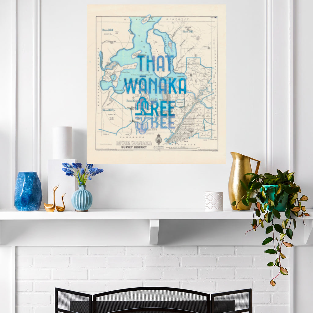 That Wanaka Tree - Limited edition A2 Giclée map print of Wanaka, Otago NZ v01 – toptownz