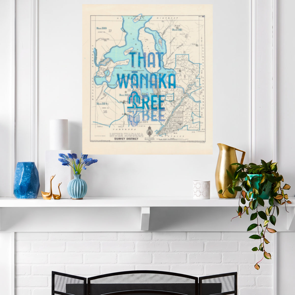 That Wanaka Tree - Limited edition A2 Giclée map print of Wanaka, Otago NZ v01 – toptownz