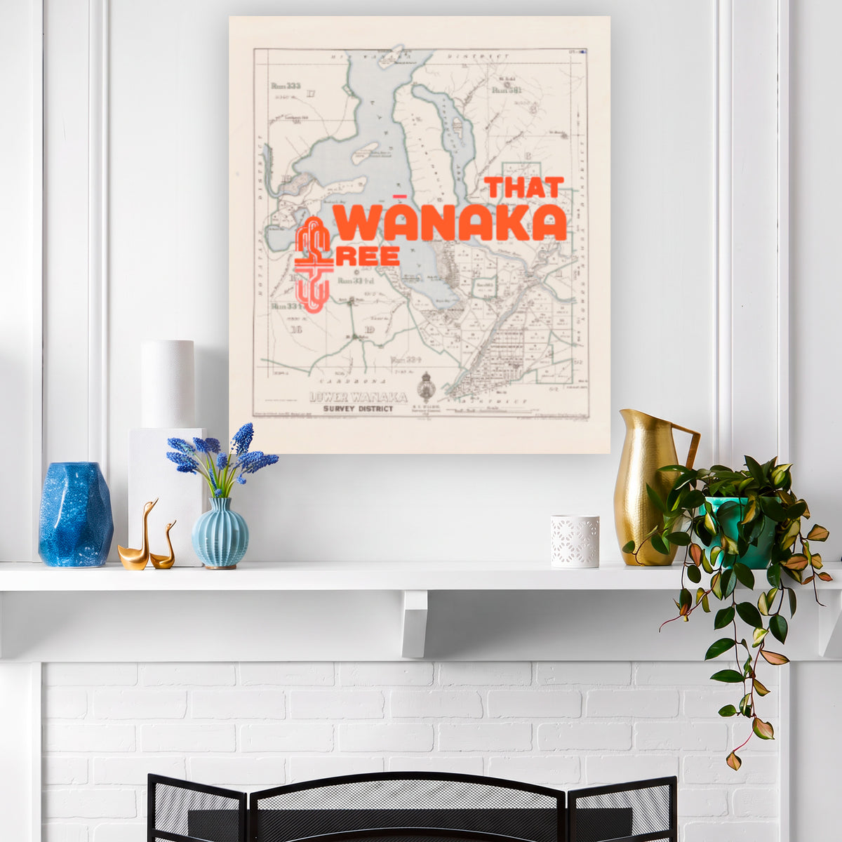 That Wanaka Tree - Limited edition Giclée map print of Wanaka, Otago NZ v02 – toptownz