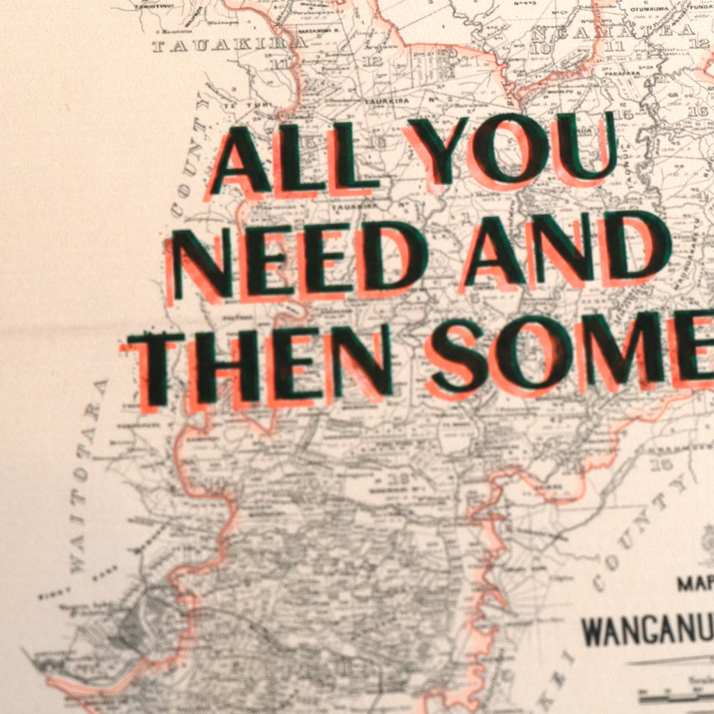 Limited edition Signed and numbered Giclée map print of Whanganui NZ – toptownz
