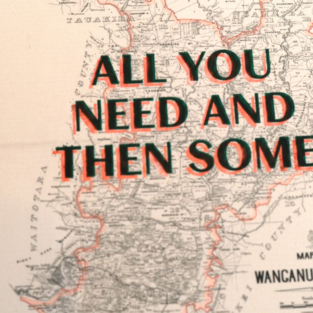 Limited edition Signed and numbered Giclée map print of Whanganui NZ – toptownz