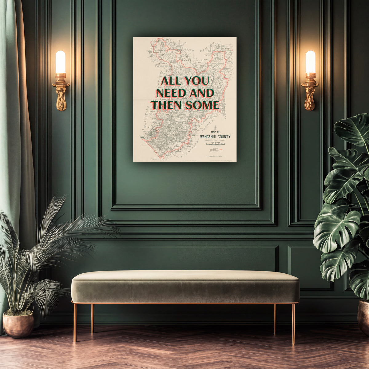 Limited edition Signed and numbered Giclée map print of Whanganui NZ – toptownz