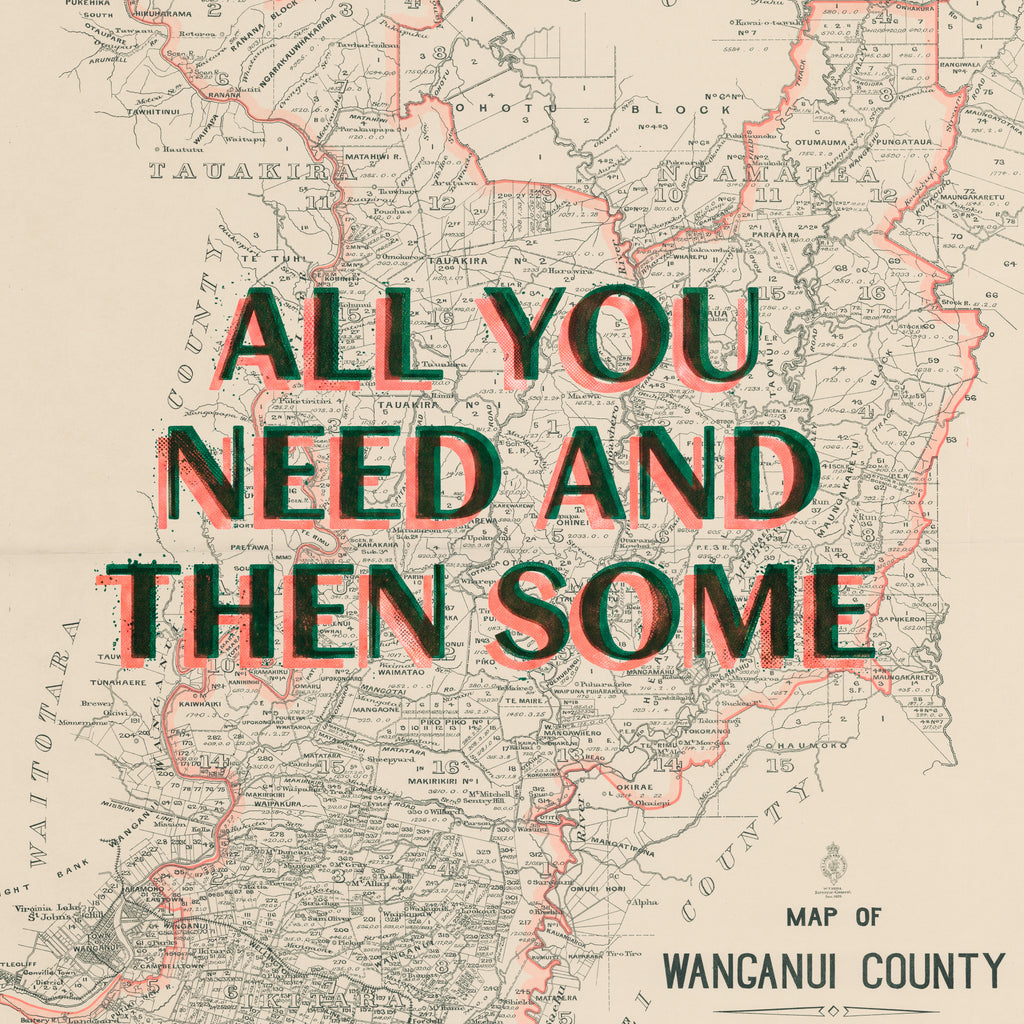 Limited edition Signed and numbered Giclée map print of Whanganui NZ – toptownz