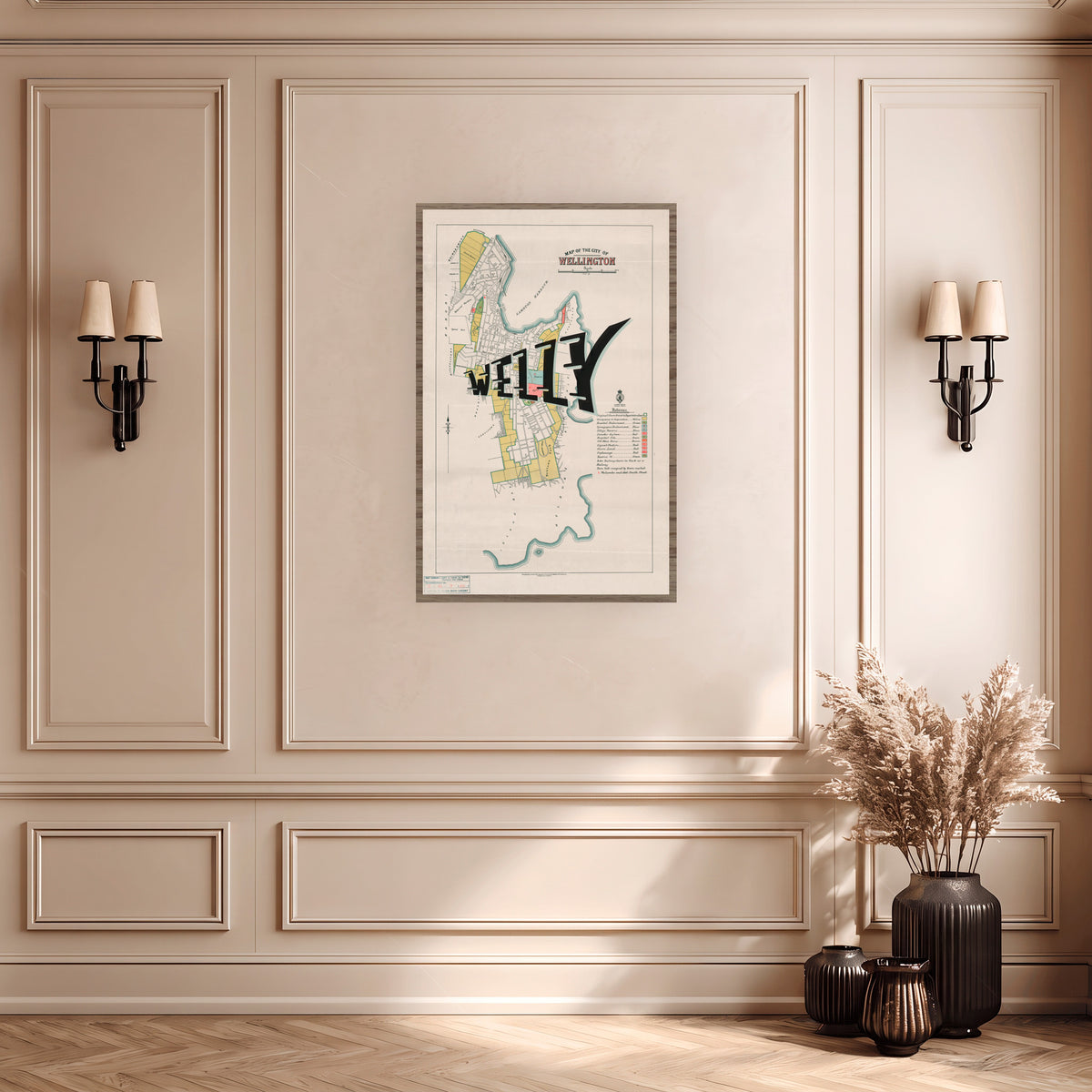 Welly Limited edition Giclée map print of Wellington NZ v02 – toptownz