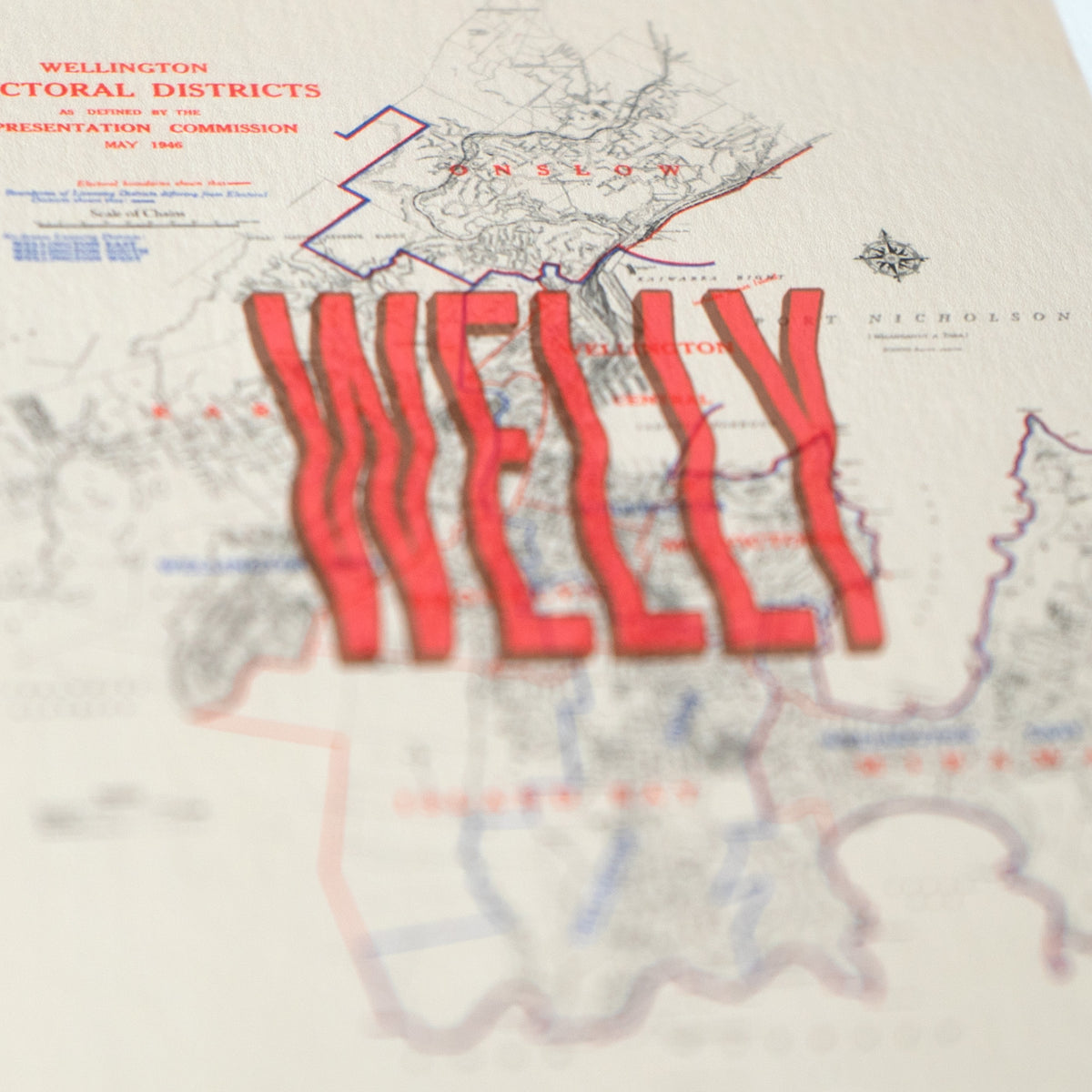 Welly - Limited Edition Giclée map print of Wellington NZ v01 – toptownz