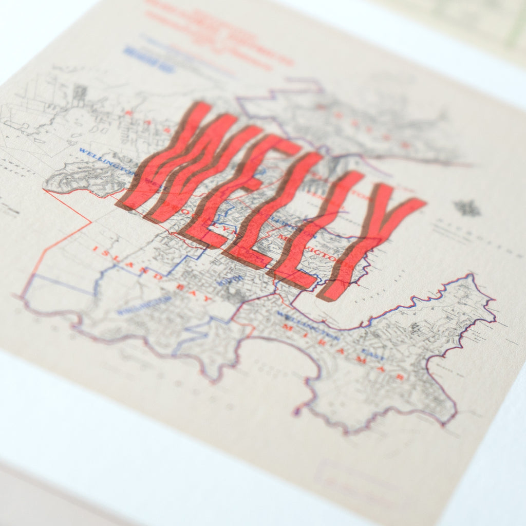 Welly - Limited Edition Giclée map print of Wellington NZ v01 – toptownz