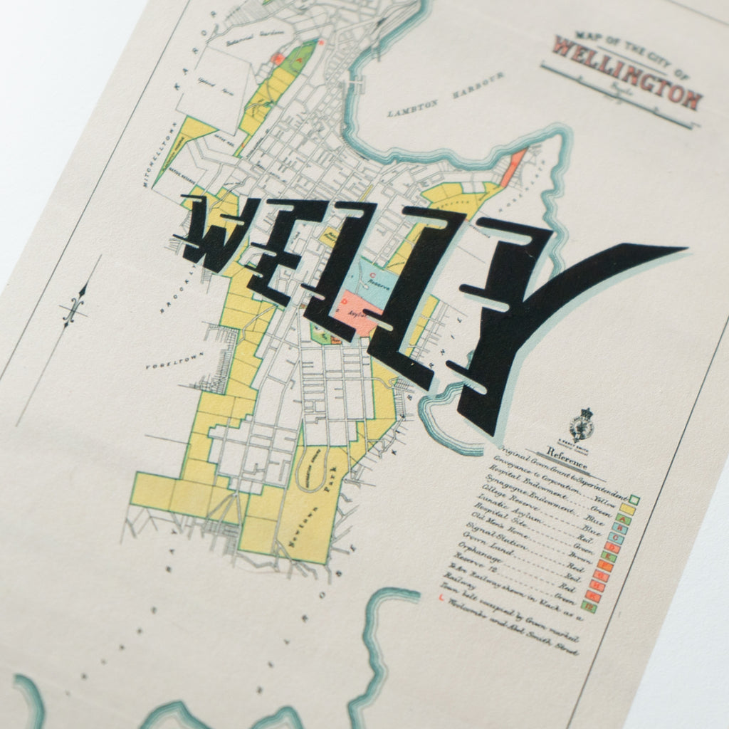 Welly Limited edition Giclée map print of Wellington NZ v02 – toptownz