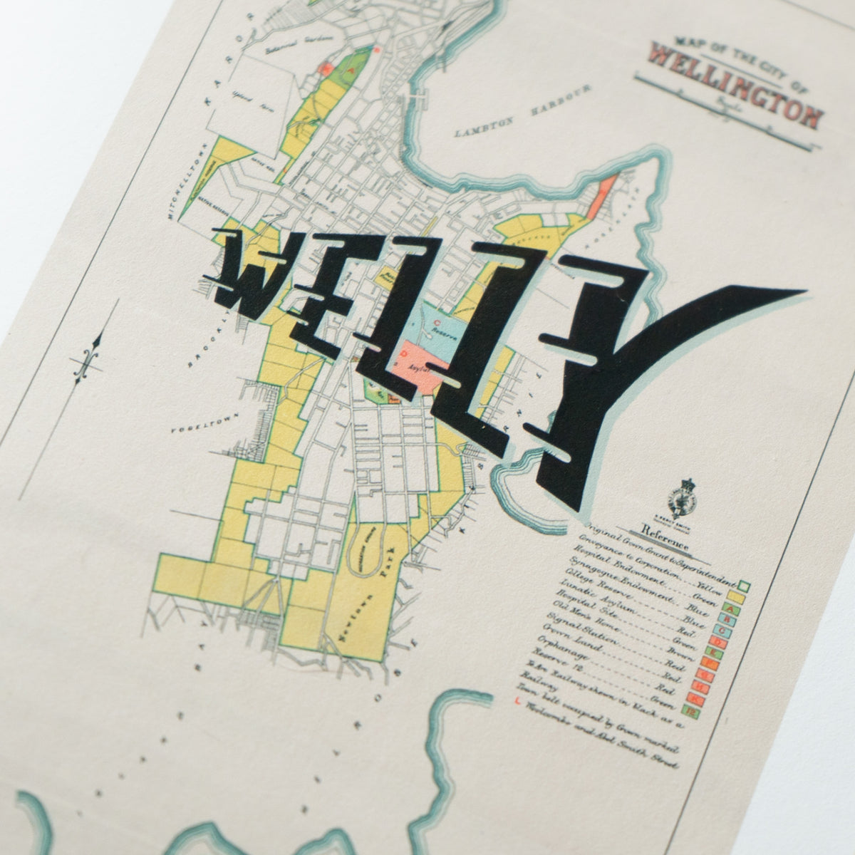 Welly Limited edition Giclée map print of Wellington NZ v02 – toptownz